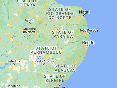 Map showing location of Monteiro (-7.88944, -37.12)