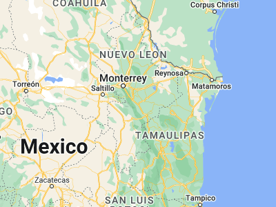 Map showing location of Montemorelos (25.18944, -99.82997)