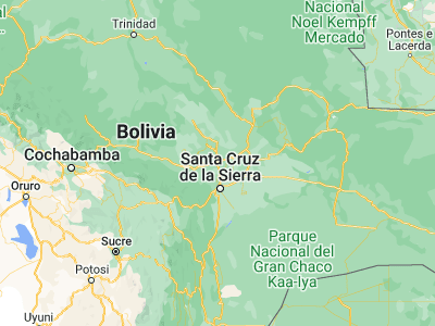 Map showing location of Montero (-17.33333, -63.25)