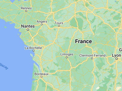 Map showing location of Montmorillon (46.43333, 0.86667)