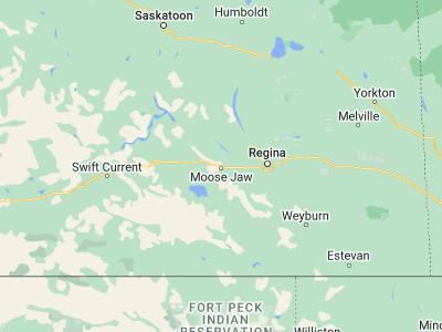 Map showing location of Moose Jaw (50.40005, -105.53445)