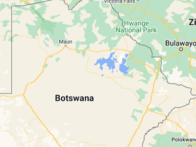 Map showing location of Mopipi (-21.18333, 24.88333)