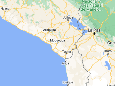 Map showing location of Moquegua (-17.19556, -70.93528)