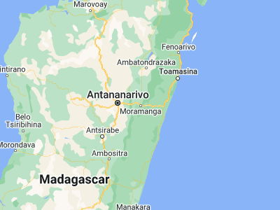Map showing location of Moramanga (-18.94948, 48.23007)