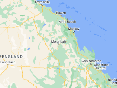 Map showing location of Moranbah (-22.00163, 148.04661)