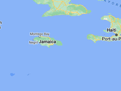 Map showing location of Morant Bay (17.88145, -76.40927)