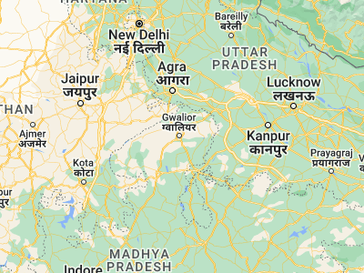 Map showing location of Morār (26.2264, 78.22482)