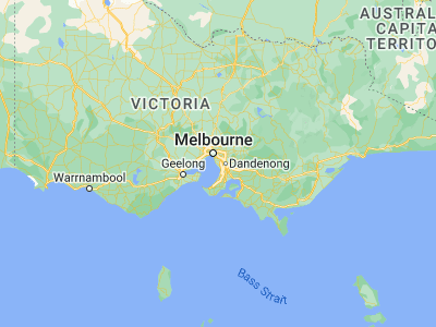 Map showing location of Mordialloc (-38, 145.08333)