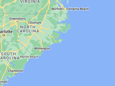 Map showing location of Morehead City (34.72294, -76.72604)