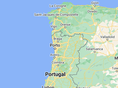 Map showing location of Moreira de Conegos (41.3868, -8.3394)