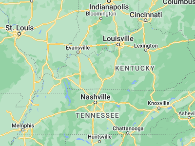 Map showing location of Morgantown (37.2256, -86.6836)