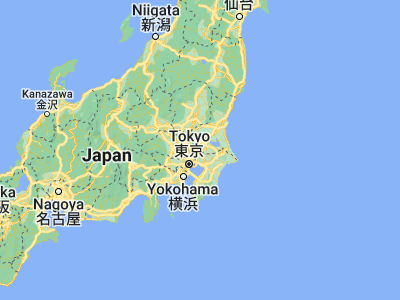 Map showing location of Moriya (35.93333, 140)