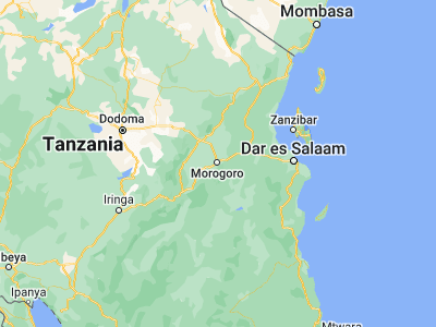 Map showing location of Morogoro (-6.82102, 37.66122)