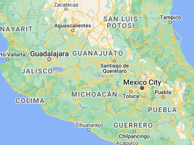 Map showing location of Moroleón (20.12571, -101.19208)