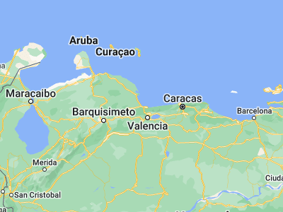 Map showing location of Morón (10.48889, -68.20028)