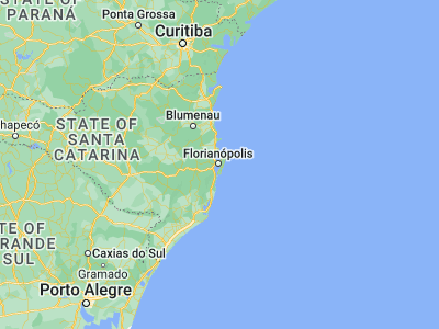 Map showing location of Morro da Cruz (-27.5849, -48.53562)