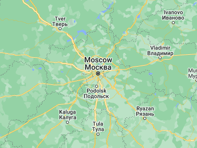 Map showing location of Moscow (55.75222, 37.61556)