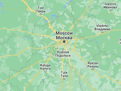 Map showing location of Moskovskiy (55.59911, 37.35495)