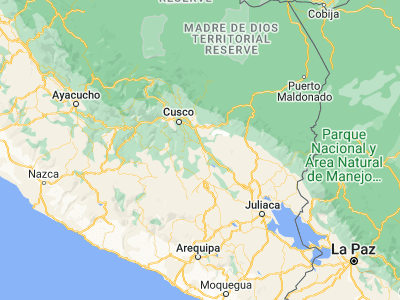Map showing location of Mosoc Llacta (-14.12, -71.47278)