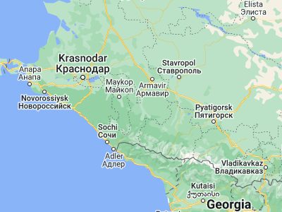 Map showing location of Mostovskoy (44.41222, 40.79361)