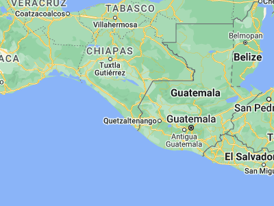 Map showing location of Motozintla de Mendoza (15.36643, -92.24812)