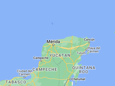Map showing location of Motul de Felipe Carrillo Puerto (21.09571, -89.28332)
