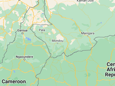 Map showing location of Moundou (8.56667, 16.08333)