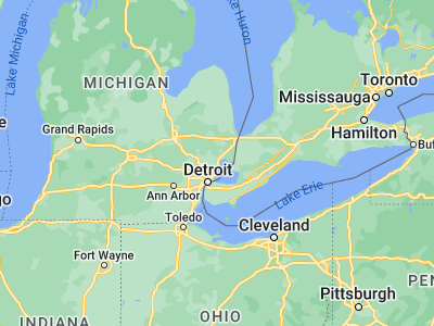 Map showing location of Mount Clemens (42.59726, -82.87798)