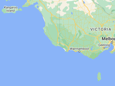 Map showing location of Mount Gambier (-37.8318, 140.77919)