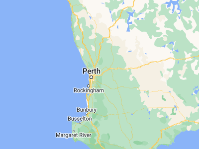 Map showing location of Mount Helena (-31.87606, 116.21025)