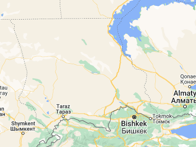 Map showing location of Moyynkum (44.28461, 72.9392)