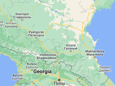 Map showing location of Mozdok (43.74359, 44.65177)