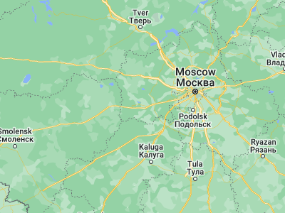 Map showing location of Mozhaysk (55.50194, 36.02722)