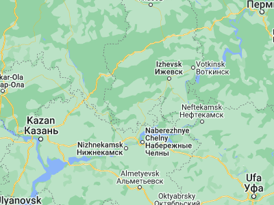 Map showing location of Mozhga (56.44469, 52.22763)