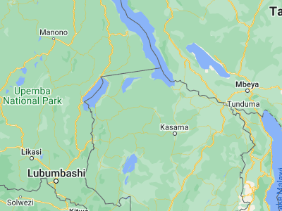 Map showing location of Mporokoso (-9.37272, 30.12501)