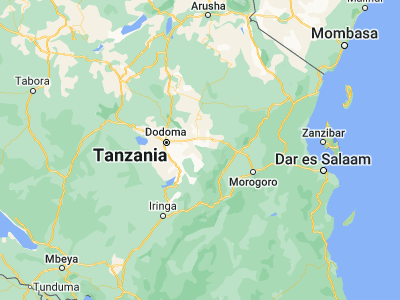 Map showing location of Mpwapwa (-6.35, 36.48333)