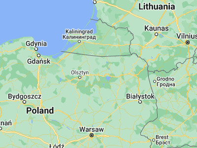 Map showing location of Mrągowo (53.86437, 21.30507)