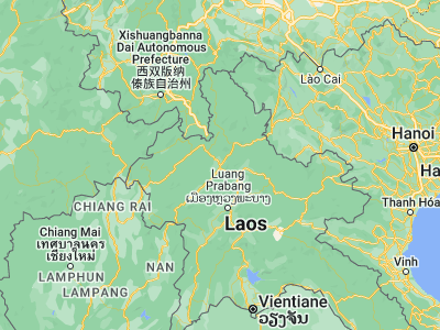 Map showing location of Muang Xai (20.7, 101.98333)