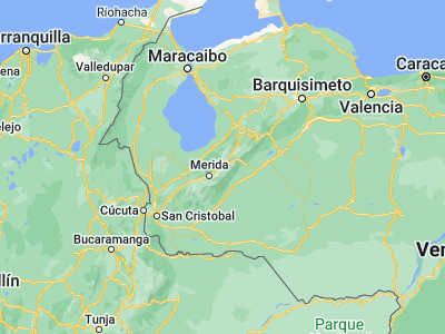 Map showing location of Mucuchíes (8.74899, -70.91418)