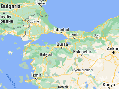 Map showing location of Mudanya (40.37528, 28.88222)