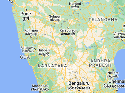 Map showing location of Mudgal (16.01667, 76.43333)