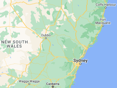 Map showing location of Mudgee (-32.59426, 149.5871)