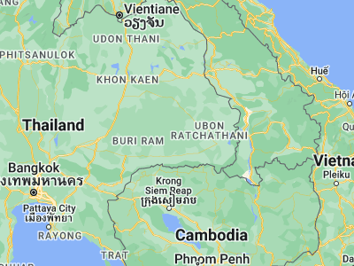 Map showing location of Mueang Chan (15.15951, 104.03615)