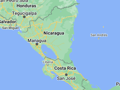 Map showing location of Muelle de los Bueyes (12.06999, -84.53503)
