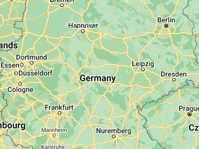 Map showing location of Mühlhausen (51.20896, 10.45275)