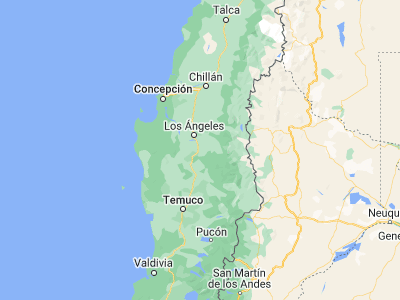 Map showing location of Mulchén (-37.71667, -72.23333)