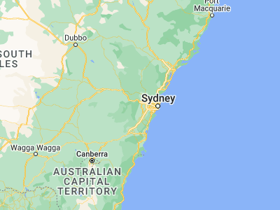 Map showing location of Mulgoa (-33.838, 150.64963)