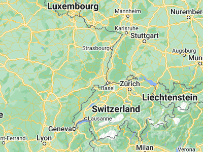 Map showing location of Mulhouse (47.75, 7.33333)