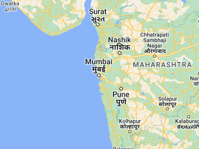 Map showing location of Mumbai (19.07283, 72.88261)