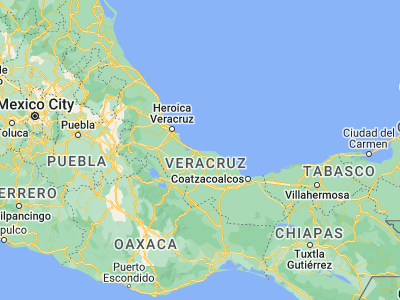 Map showing location of Mundo Nuevo (18.7, -95.5)